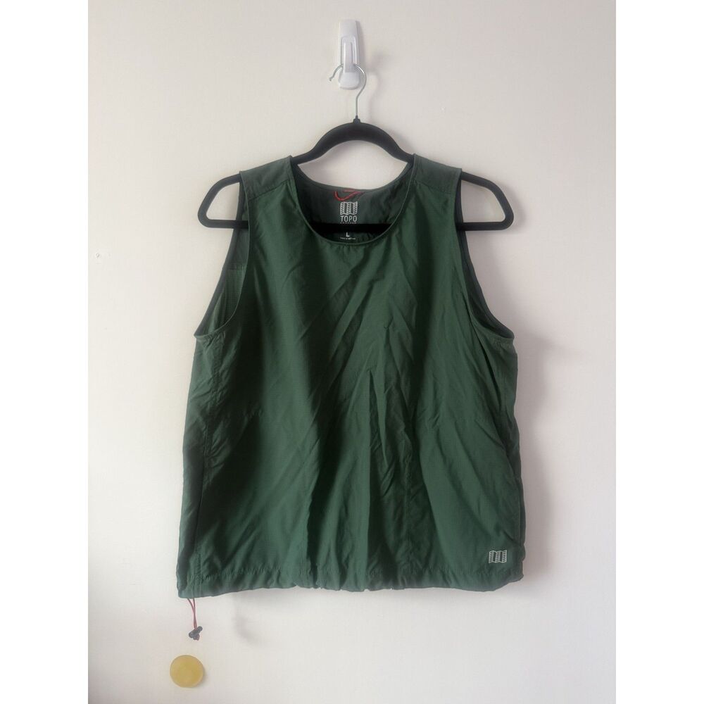 Topo Designs Women's River Tank Top, Forest Green, Size L